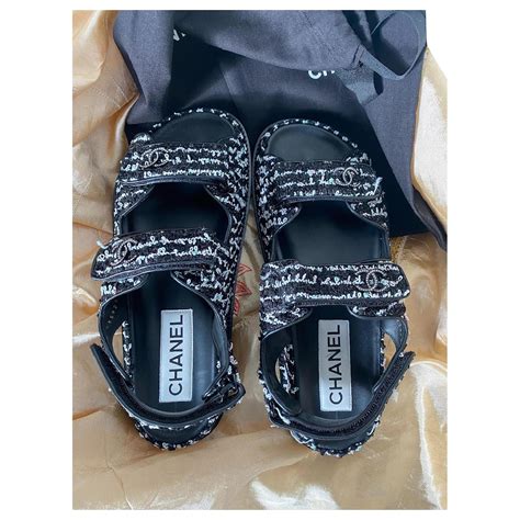 chanel dad sandals retail price|Chanel dad sandals tweed.